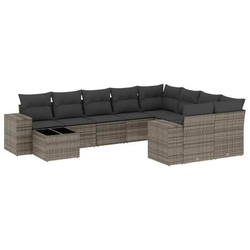 Loungeset voor tuin of terras in grijs materiaal met gepoedercoat staal - Tuinsets