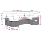 Loungeset voor tuin of terras in grijs materiaal met gepoedercoat staal - Tuinsets