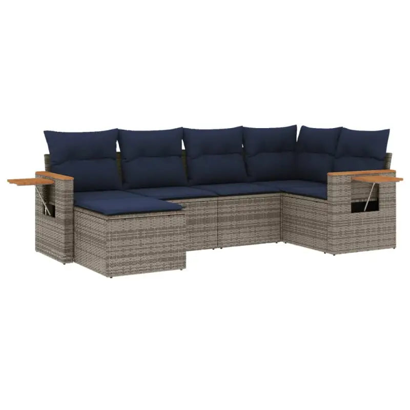 Loungeset voor tuin of terras in grijs materiaal met gepoedercoat staal - Tuinsets