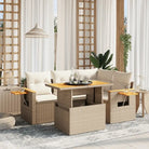 Loungeset voor tuin of terras in zwart materiaal en gepoedercoat staal - beige en crèmekleurig / zonder opbergruimte