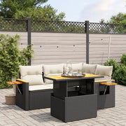 Loungeset voor tuin of terras in zwart materiaal en gepoedercoat staal - Tuinsets
