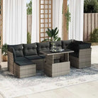 Loungeset voor tuin of terras met beige materiaal en gepoedercoat staal - Grijs / met opbergruimte - Tuinsets