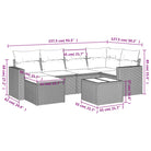 Loungeset voor tuin of terras met beige materiaal en gepoedercoat staal - Tuinsets