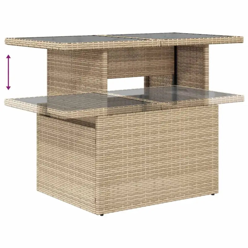 Loungeset voor tuin of terras met beige materiaal en gepoedercoat staal - Tuinsets