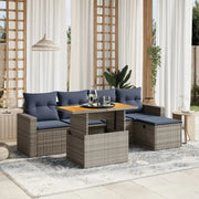 Loungeset voor tuin of terras met grijs materiaal en gepoedercoat staal - Tuinsets
