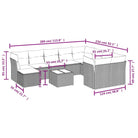 Loungeset voor tuin of terras met grijs materiaal en gepoedercoat staal - Tuinsets