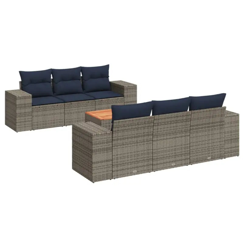 Loungeset voor tuin of terras met grijs materiaal en gepoedercoat staal - Tuinsets