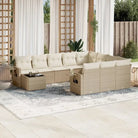 Loungéset voor tuin of terras met grijs materiaal en gepoedercoat staal - beige en crèmekleurig - Tuinsets