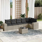 Loungeset voor tuin of terras met waterdichte tas en beige materiaal - Lichtgrijs en donkergrijs / Met tafel - Tuinsets
