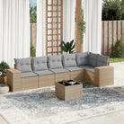 Loungeset voor tuin of terras met waterdichte tas en beige materiaal - beige en lichtgrijs / Met tafel - Tuinsets