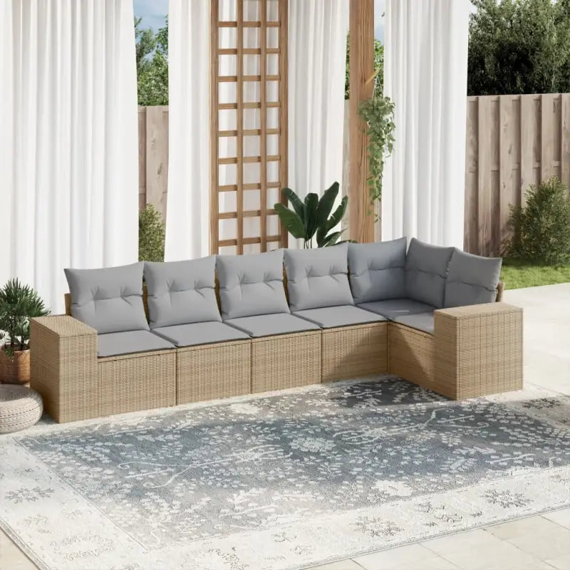 Loungeset voor tuin of terras met waterdichte tas en beige materiaal - beige en lichtgrijs / Zonder tafel - Tuinsets