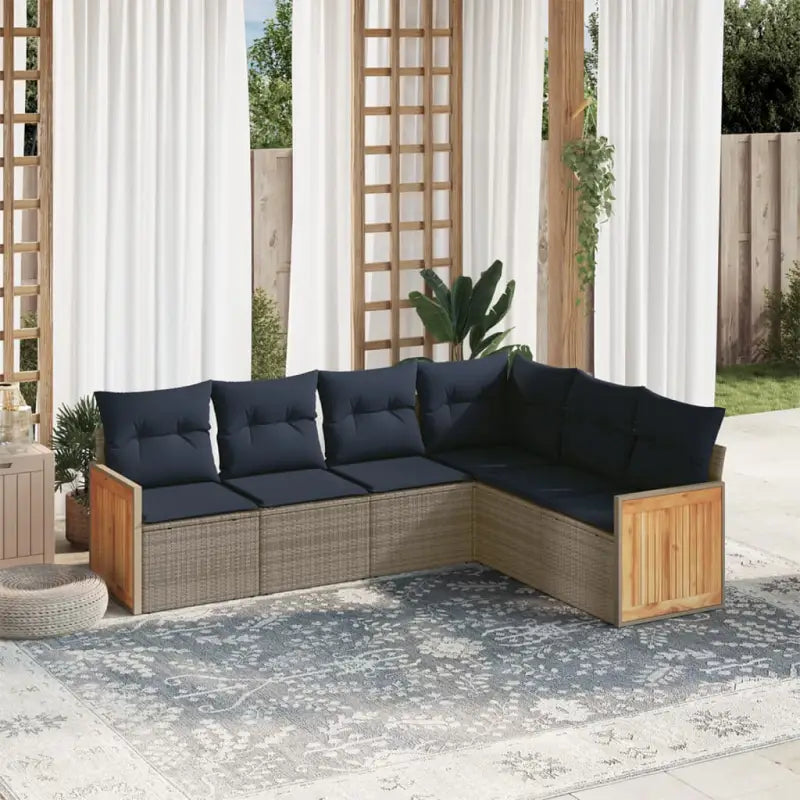 Loungeset voor tuin of terras met waterdichte tas en grijs materiaal - Grijs en blauw / Zonder tafel - Tuinsets
