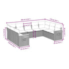 Loungeset voor tuin of terras met waterdichte tas en grijs materiaal - Grijs / Zonder tafel - Tuinsets