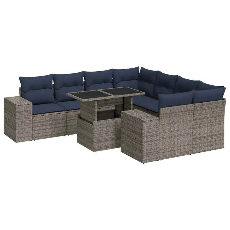 Loungeset voor tuin of terras met waterdichte tas en grijs materiaal - Grijs / met opbergruimte - Tuinsets