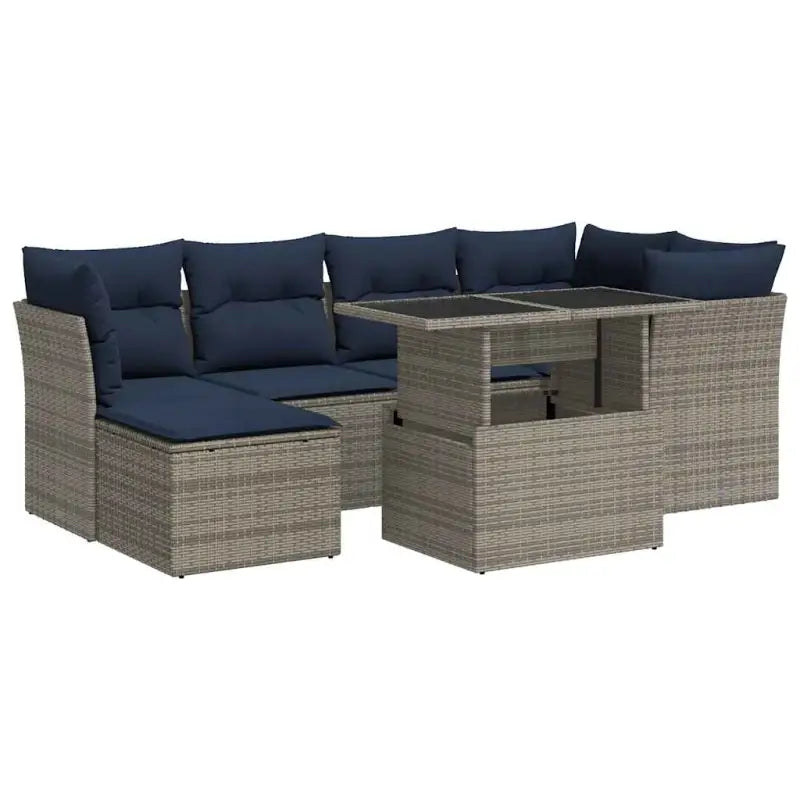 Loungeset voor tuin of terras met waterdichte tas en grijs materiaal - Grijs - Tuinsets