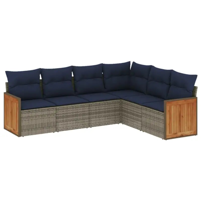 Loungeset voor tuin of terras met waterdichte tas en grijs materiaal - Grijs en blauw / Zonder tafel - Tuinsets