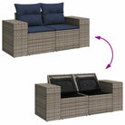Loungeset voor tuin of terras met waterdichte tas en grijs materiaal - Grijs / met opbergruimte - Tuinsets