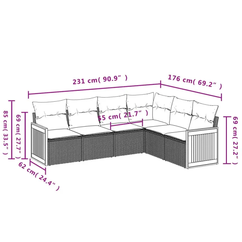 Loungeset voor tuin of terras met waterdichte tas en grijs materiaal - Grijs en blauw / Zonder tafel - Tuinsets