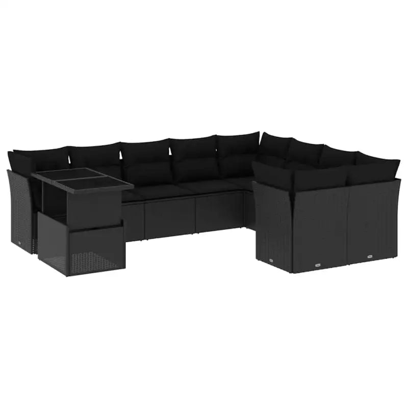 Loungeset voor tuin of terras met zwart materiaal en gepoedercoat staal - Tuinsets