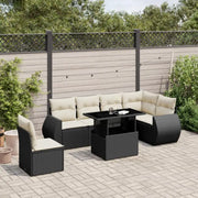 Loungeset voor tuin of terras met zwart materiaal en gepoedercoat staal - Tuinsets