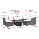 Loungeset voor tuin of terras met zwart materiaal en gepoedercoat staal - Tuinsets