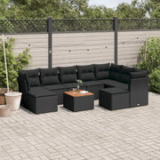 Loungeset voor tuin of terras met zwart materiaal en gepoedercoat staal - Tuinsets