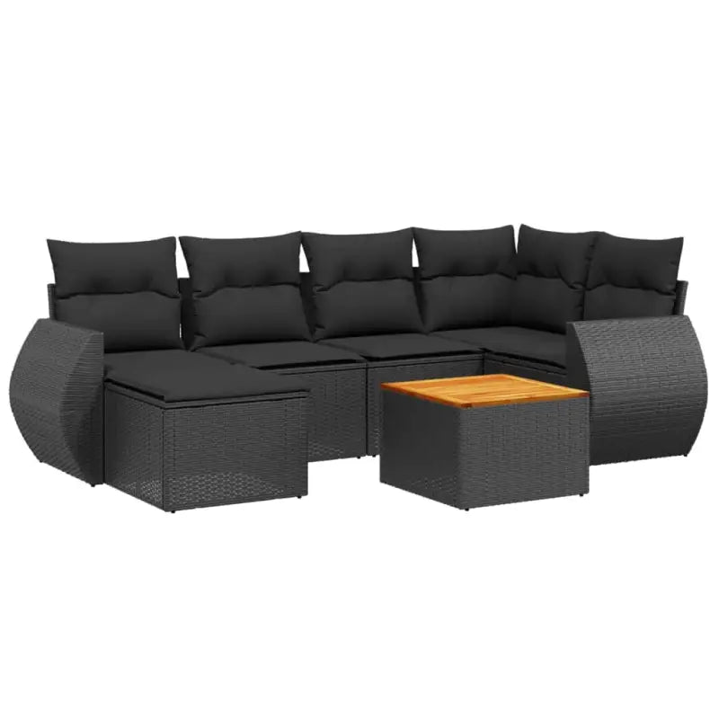 Loungeset voor tuin of terras met zwart materiaal en gepoedercoat staal - Tuinsets