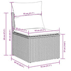 Loungeset voor tuin of terras met zwart materiaal en gepoedercoat staal - Tuinsets