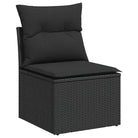 Loungeset voor tuin of terras met zwart materiaal en gepoedercoat staal - Tuinsets