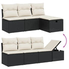 Loungeset voor tuin terras met zwart materiaal en gepoedercoat staal - Tuinsets