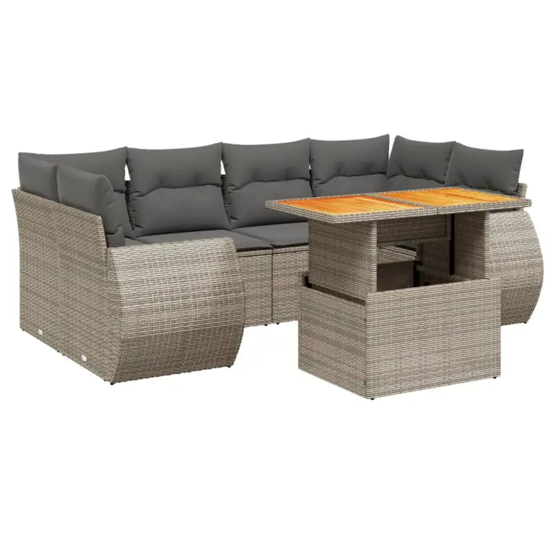 Loungeset voor tuin van grijs materiaal en gepoedercoat staal - Tuinsets