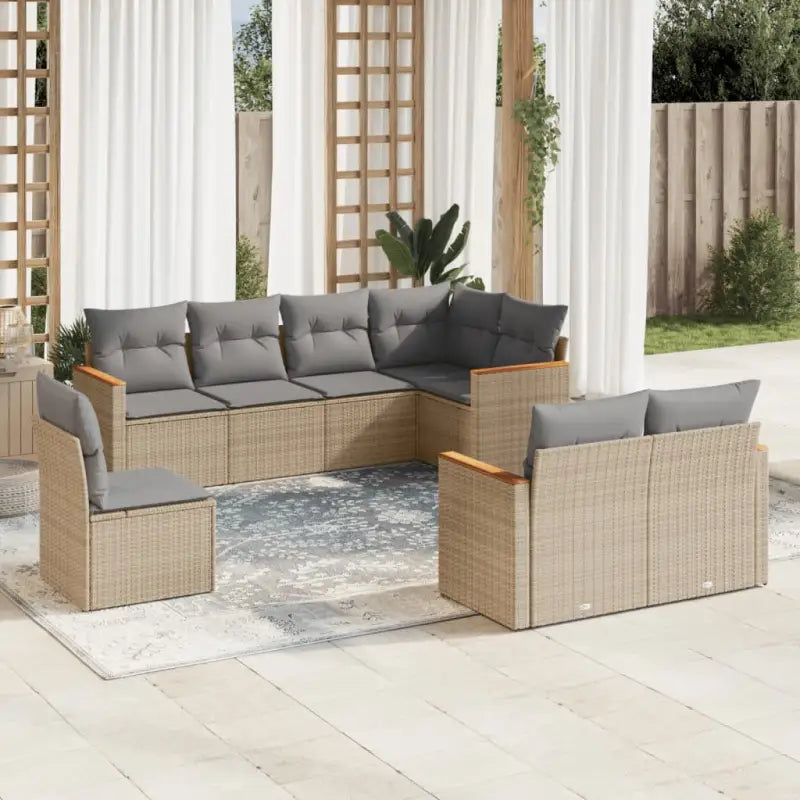 Loungestel in beige materiaal met waterdichte tas en gepoedercoat staal - Beige en grijs / Zonder tafel - Tuinsets