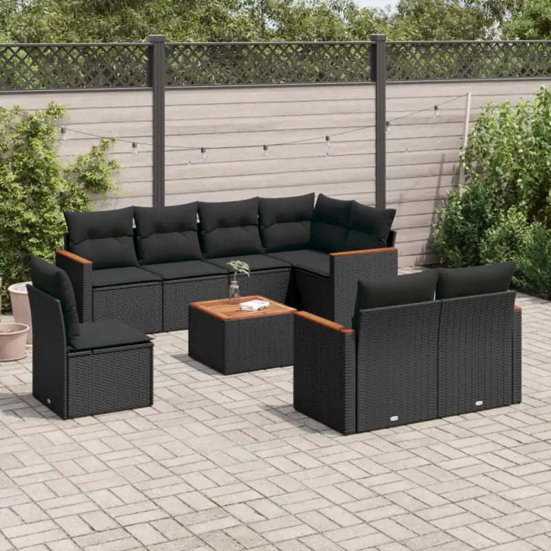 Loungestel in beige materiaal met waterdichte tas en gepoedercoat staal - Zwart / Met tafel - Tuinsets