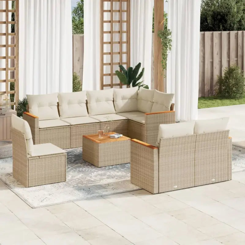 Loungestel in beige materiaal met waterdichte tas en gepoedercoat staal - beige en crèmekleurig / Met tafel - Tuinsets
