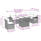 Loungetafel Tuinset met beige materiaal en gepoedercoat staal afmetingen - Tuinsets