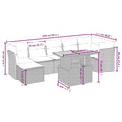 Loungetekstafel set in zwart materiaal en gepoedercoat staal afmetingen - Tuinsets