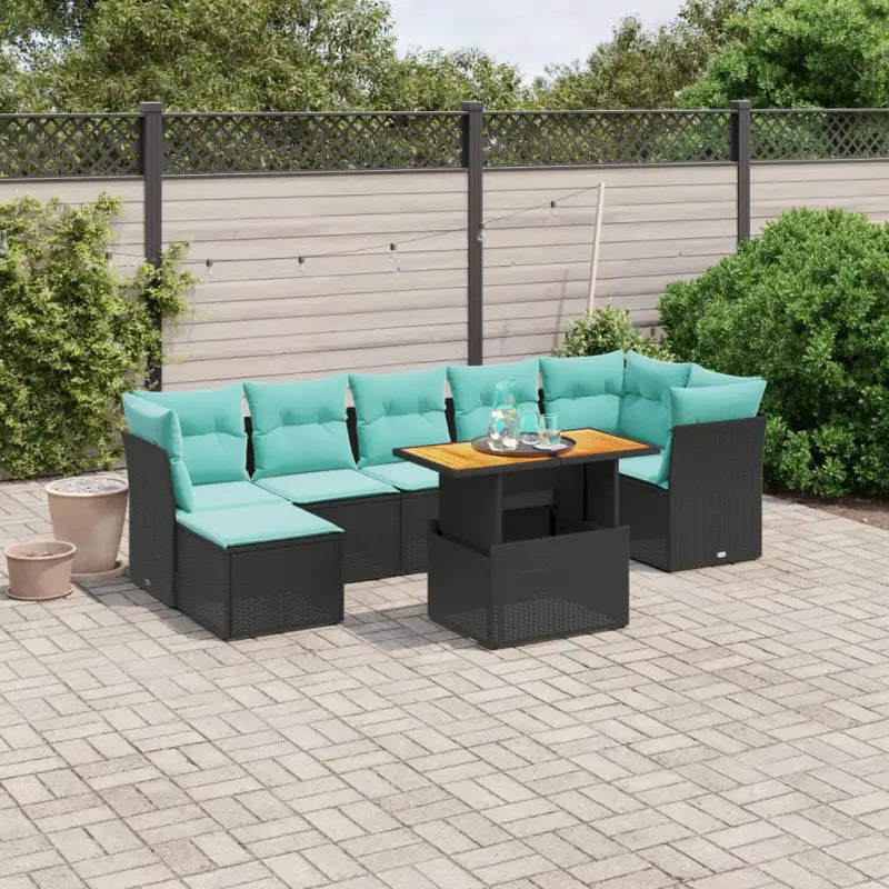 Loungetekstafel set in zwart materiaal en gepoedercoat staal afmetingen - Tuinsets