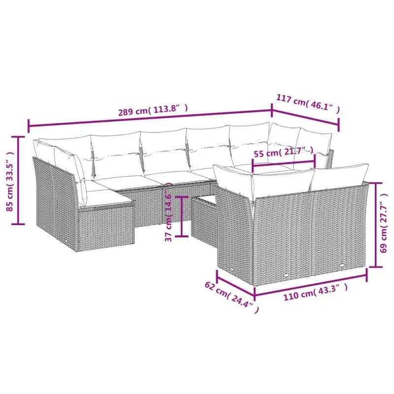 Loungetoel met poly rattan en gepoedercoat staal voor tuin of terras - Tuinsets