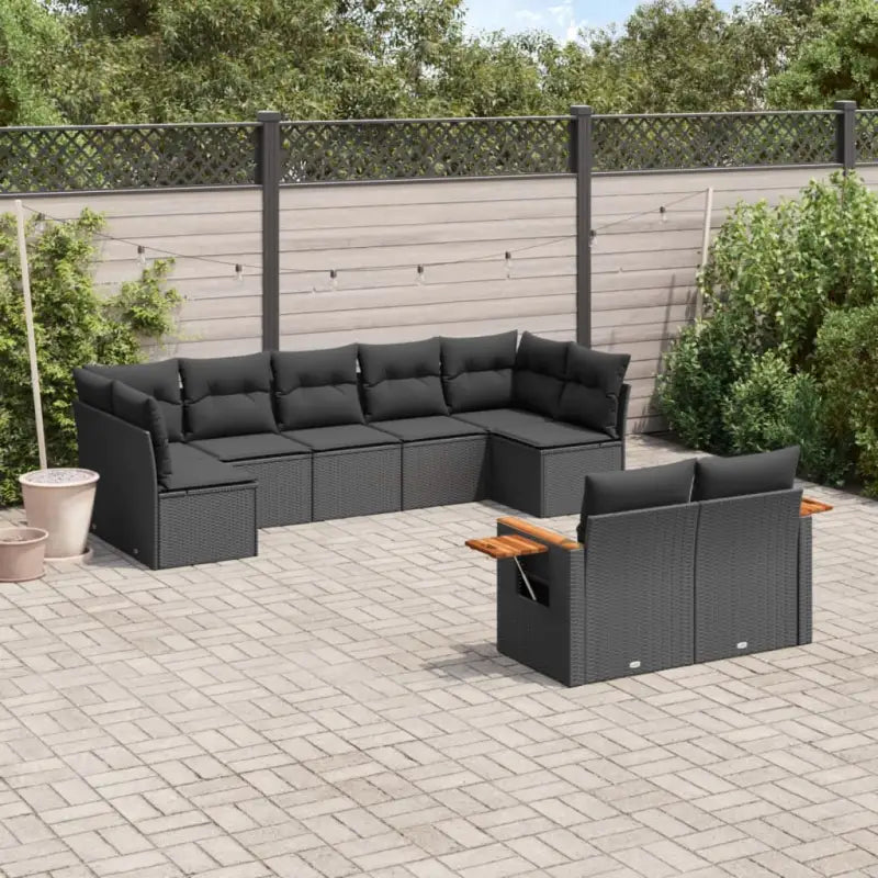 Loungetoestel voor tuin met zwart materiaal en waterdichte tas - Zwart / Zonder tafel - Tuinsets
