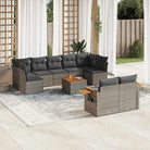 Loungetoestel voor tuin met zwart materiaal en waterdichte tas - Grijs / Met tafel - Tuinsets