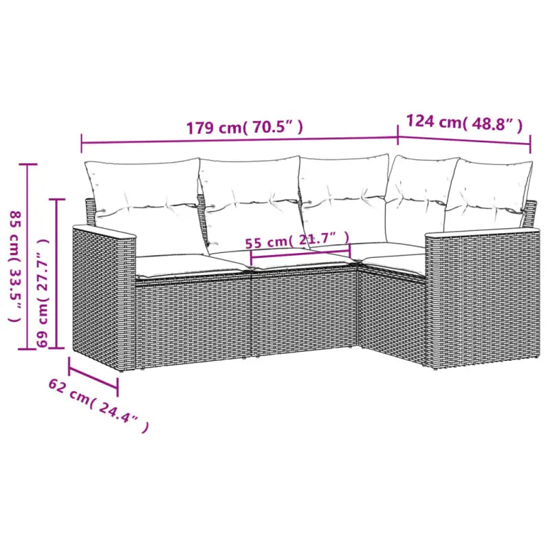 Loungetoestel voor tuin van gepoedercoat staal met ruime afmetingen - Tuinsets