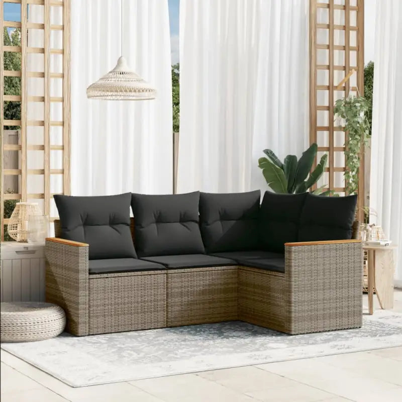 Loungetoestel voor tuin van gepoedercoat staal met ruime afmetingen - Grijs / Zonder tafel - Tuinsets