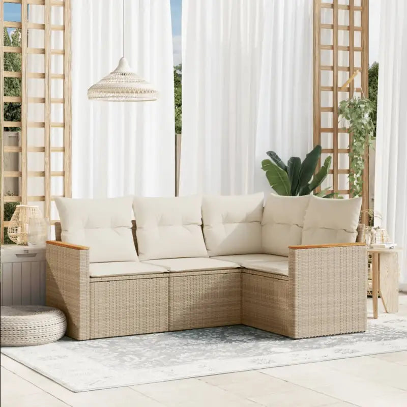 Loungetoestel voor tuin van gepoedercoat staal met ruime afmetingen - Beige / Zonder tafel - Tuinsets