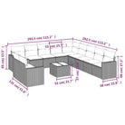 Loungetuig met beige materiaal en gepoedercoat staal afmetingen - Tuinsets