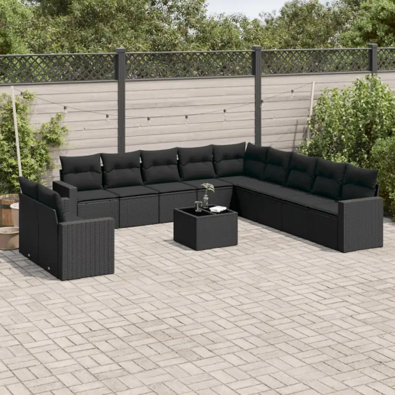 Loungetuig met beige materiaal en gepoedercoat staal afmetingen - Zwart / Met tafel - Tuinsets