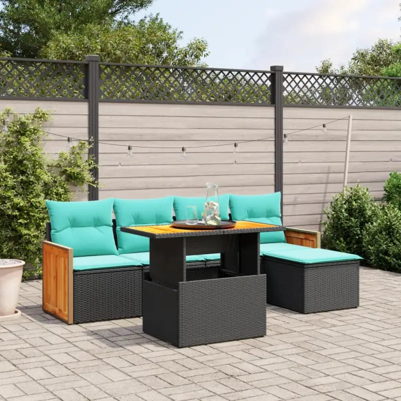 Loungetuig met zwart materiaal en gepoedercoat staal voor je tuin - Zwart / zonder opbergruimte - Tuinsets