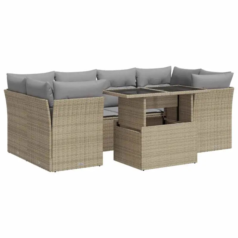 Loungetuig waterdichte zak beige materiaal en gepoedercoat staal - Tuinsets