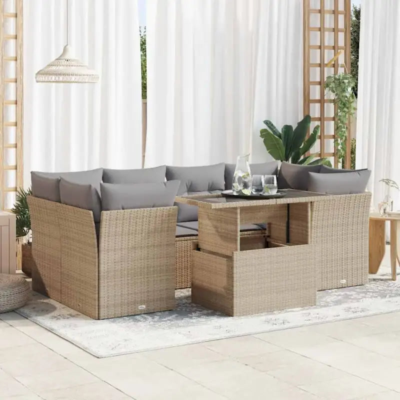 Loungetuig waterdichte zak beige materiaal en gepoedercoat staal - Tuinsets