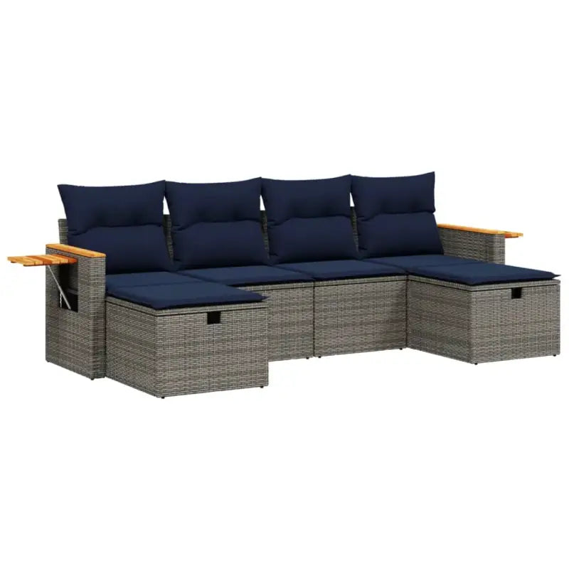 Loungetuigenset in grijs materiaal met gepoedercoat staal afmetingen - Tuinsets