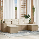 Loungetuigset van beige materiaal en gepoedercoat staal met perfecte afmetingen - beige en crèmekleurig / Zonder tafel